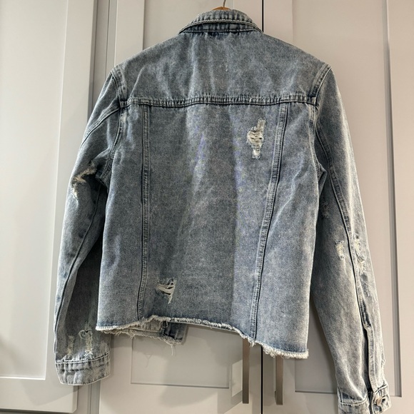 Vervet Acid Wash Distressed Classic Crop Denim Jacket 80s 90s Retro size Medium - Picture 6 of 6